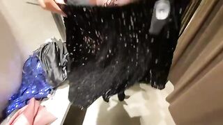 The hot girl is trying on clothes and gets fucked in the changing room