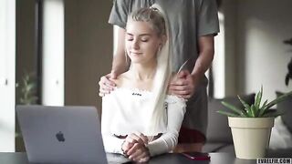 Young Siberian girl Eva Elfie gets creampied during a Zoom class
