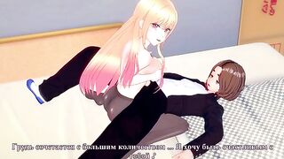 A beautiful girl is having sex with a guy while dressed up as a schoolgirl in this captivating scene