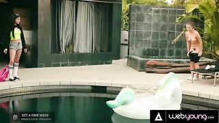A busty teen Savannah Sixx cheats on her BF with a skater babe