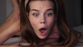 Petite teen with cute face gets her asshole gapped hard