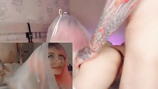 A charming bride cheats on her husband with his best friend and gets a messy blowjob