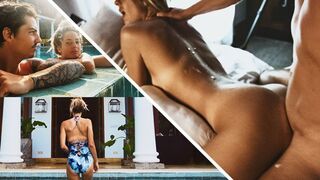 Sex and surf in the sea for a couple