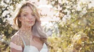 A glamorous girl answers the call of nature on a balcony in HD