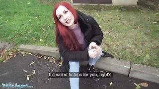 Public agent paid British ginger hottie to fuck in his basement