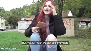 Public agent paid British ginger hottie to fuck in his basement