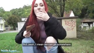 Public agent paid British ginger hottie to fuck in his basement