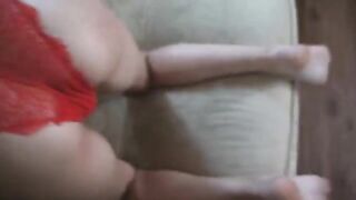 A cute baby loves being spanked, she gets excited very quickly
