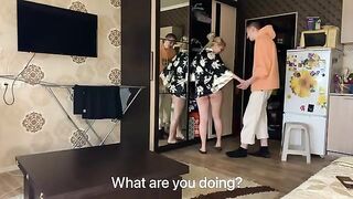 The hot MILF did not wear panties and seduced a young guy for sex