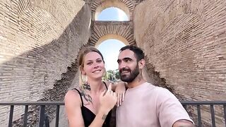 A passionate couple have sex right in the middle of Rome