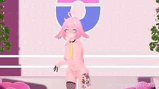 A VTuber experiences anal for the first time, showcasing a unique encounter