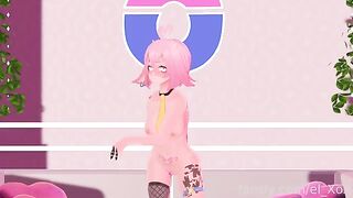 A VTuber experiences anal for the first time, showcasing a unique encounter