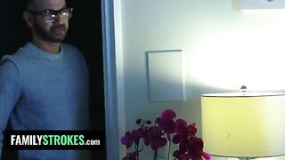 Redhead stepdaughter Vanna Bardot gets fucked by her stepdad in a taboo scene