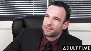 April Olsen gets fucked hard by her boss’ dick in the office