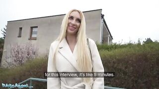 Public Agent meets a blonde MILF in a basement for cash