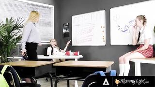 The teacher fucked the naughty student and her bestie