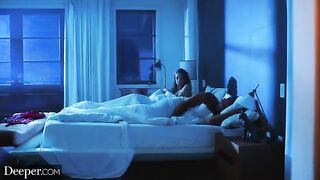 The goddess Elena Koshka is having an intense threesome experience with two guys