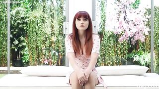 A red-haired girl with a stunning figure audits to become a model on NetVideoGirls