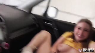 Skinny teen Laney Grey with bubble butt gets her hairy cunt drilled
