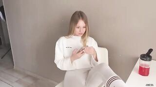 The girl is insolent, throws legs on the table and gets fucked