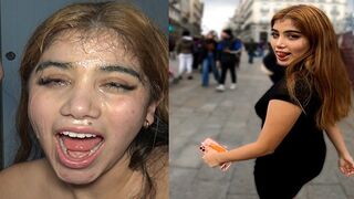 The guy rewarded the pretty Latina with sperm for her help in difficult times