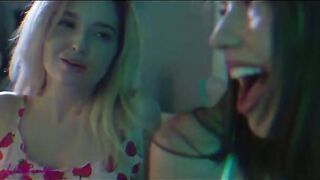Two kinky lesbians, Madi Meadows and Lexi Lore, are making out and enjoying intense sex