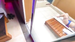 Redhead takes a deepthroat blowjob and has sex in bikini