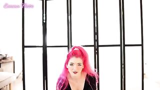 Pink-haired teen Emma Fiore does striptease for you