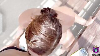 Busty Latina gets bored and agrees to fuck on the rooftop with a dick