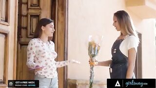 The flower shop owner wants to finger her crush, but she’s too shy