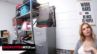 A security officer has to deal with a bratty milf in the store