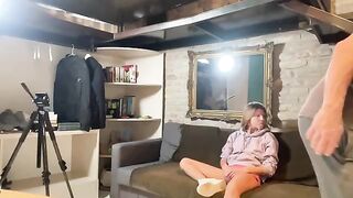 The girl was fucked by two guys in a hardcore home scene