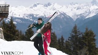 Petite skier Sonya has passionate sex in the Alps with a stunning Vixen
