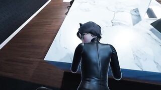 Catwoman Pov in the office - a steamy DC Comics parody scene