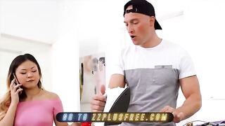 Asian teen Lulu Chu gets fucked by Zac Wild in a steamy scene