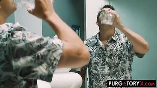 A blowjob with four mouths is not enough for a meaty cock in this intense scene