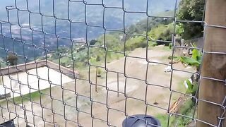 A girl fucked outdoors by a strange farmer, showcasing Kourtney Love’s daring side