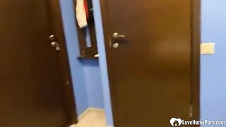 A guy is fucking his extra horny teen girlfriend at home