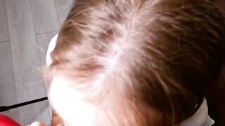 A sexy blond girl made a stunning blowjob for her brother in this intense homemade video