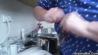 A young guy fucks an 80 years old hot grandma with huge boobs