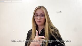 A stepson with a cast poured his cum into the vagina of a kind stepmother