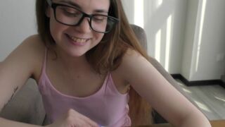 Sexy bookworm teen gets her pussy drilled by a big dick