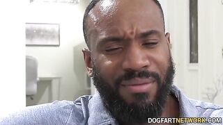 Avery Black, hot babysitter, takes care of a huge black cock