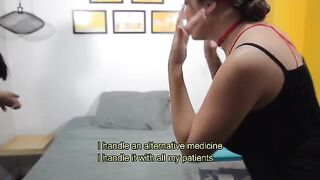 The doctor gave a deep anal treatment to calm the patient