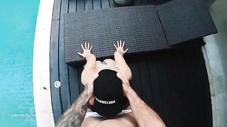 Bikini-clad beauty gets her asshole gapped by a massive cock in POV