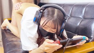 A young gamer girl gets her ass smashed by a huge cock in a steamy scene