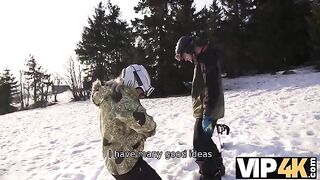 A skier girl got fucked by a hotel agent in a steamy VIP4K scene