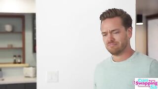Stepsis Chloe Temple blows bubbles with stepbro’s cum, showcasing her petite, fit frame