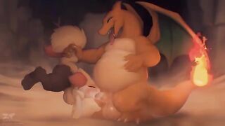 Fire-type Pokemon porn with cartoon hentai style