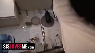 Stepsis Alex Coal gets blindfolded and fucked by stepbrother for a challenge
